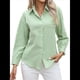 thumbnail image 1 of Camisas de Algodón para Mujer, con Botones, Cuello, Larga, Blusas Antiarrugas. Verde S, 1 of 10