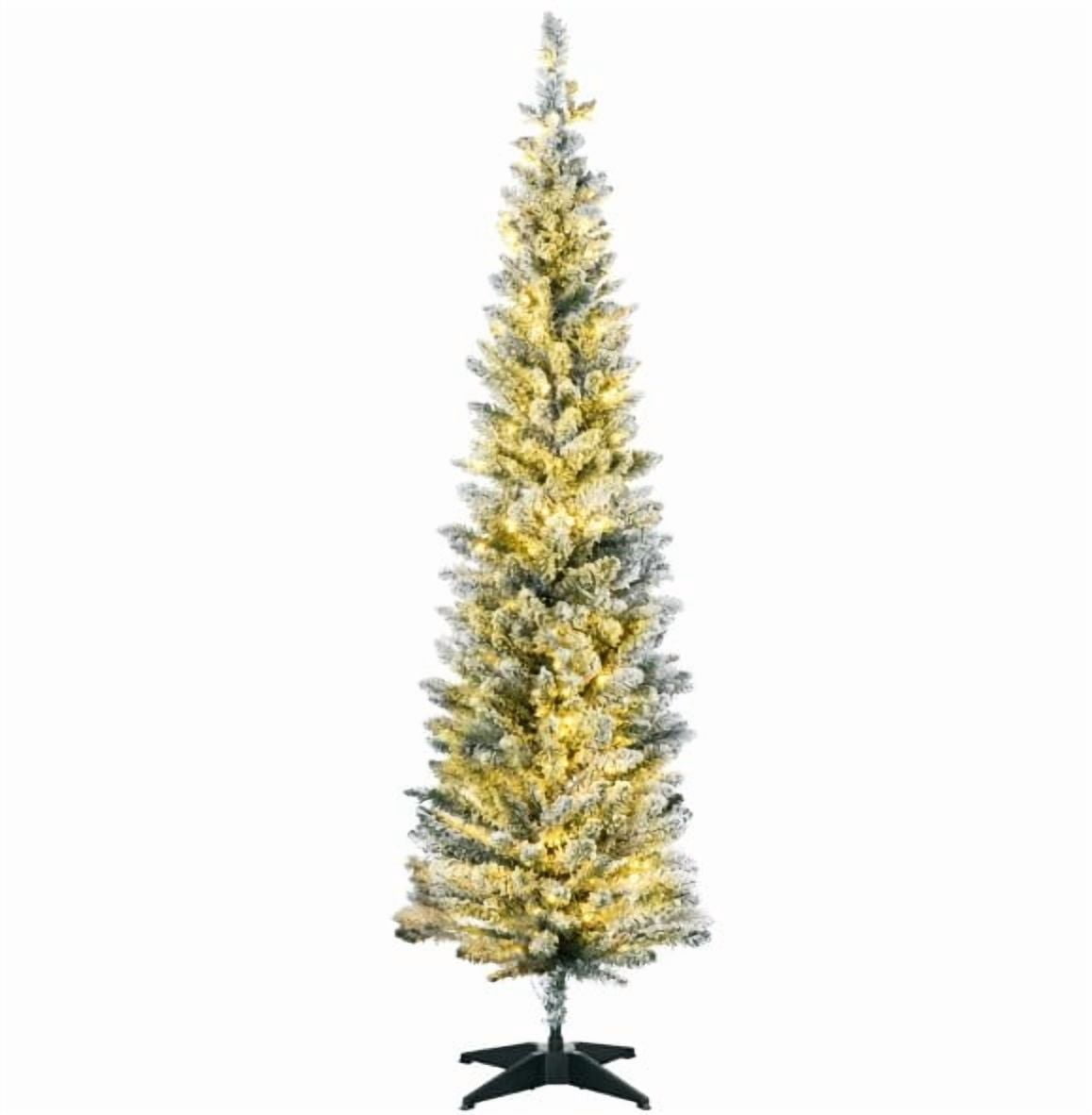 5ft Prelit Pencil Christmas Tree with 110 LED Lights Easy Assembly Small Space Holiday Decor