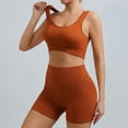 thumbnail image 3 of Women Seamless Ribbed Yoga Sets Workout 2 Pc Gym Ribbed Crop Tank Bar And Shorts, 3 of 11