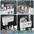 thumbnail image 4 of Toothbrush Holders Wall Mounted, Toothbrush Holder with Automatic Toothpaste Dispensers, 6 Brush Slots, 2 Magnetic Cups,1 Cosmetic Drawer Organizer and 1 Large Storage Tray, 4 of 5