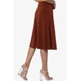 thumbnail image 4 of Women's Simple Foldover Stretch A-Line Flared Knee Length Skirt Comfy Stylish, 4 of 7