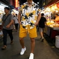 thumbnail image 2 of JAJAHO Mens Hawaii Lightweight Casual 2 Piece Outfits Short Sleeve Button Down Collared Shirt And Shorts Set Summer Beach Vacation Soft Outfit, 2 of 7