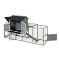 thumbnail image 3 of Spaco Portable Mobile Chicken Coop with Nesting Box, Wooden Chicken Cage with Wheels, Outdoor Backyard Pen for Small Animals, Gray, 3 of 16