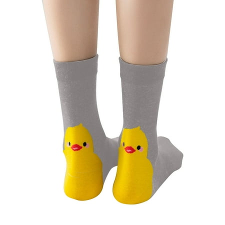 

Yinguo Women Winter Casual Tube Socks Cute Cartoon Duckling Fashion Casual Cotton Socks