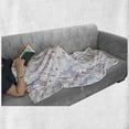 thumbnail image 6 of Romantic Soft Flannel Fleece Blanket, Vintage European Paris Eiffel Tower with Flowers Floral Swirls Art, Cozy Plush for Indoor and Outdoor Use, 50" x 60", Pale Blue Pink and White, by Ambesonne, 6 of 6
