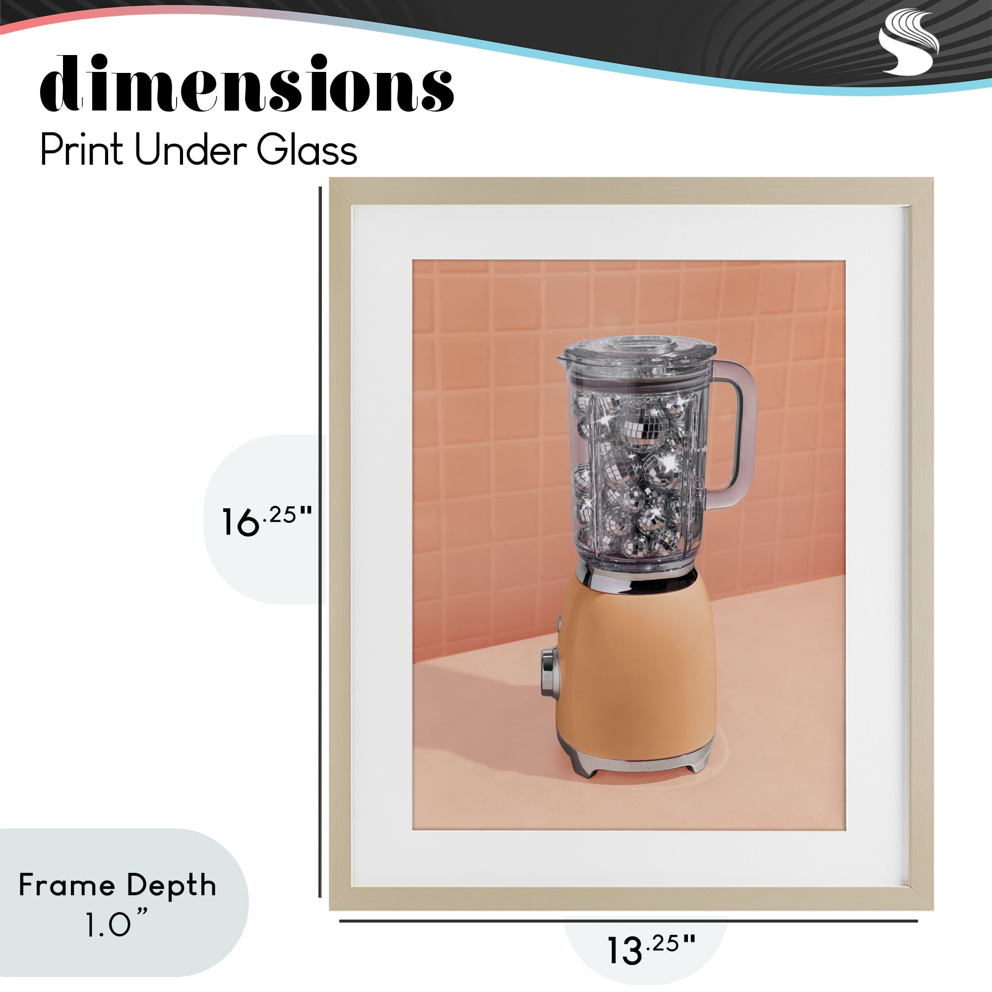 Stupell Industries Disco Drink Blender over Orange Birch Framed Print Under Glass, design by LISH Creative