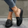 thumbnail image 2 of Rokment Mules Dressy Slippers for Women Ladies Trendy Casual Buckles Leather Closed Toe Sandals Comfortable Walking Slip on Backless Loafers Summer Fall Black Size 6.5, 2 of 5