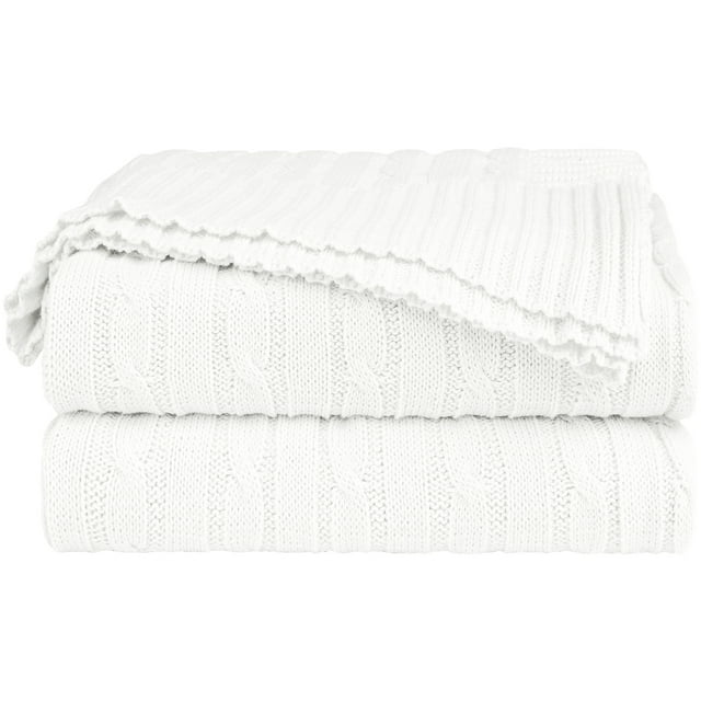 Unique Bargains Couverture en Coton Décorative, Jeté Torsadé, Couverture en Tricot Douce