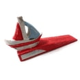 thumbnail image 1 of Sailboat Door Stopper 7" - Rustic Coastal Red | #Ort1701210r, 1 of 1