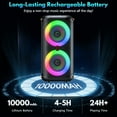 thumbnail image 4 of JYX Bluetooth Speaker, Dual 6.5'' Subwoofer Portable Party Speaker System for Outdoor, Deep Bass Party Box with Led Lights, T27-T, 4 of 14