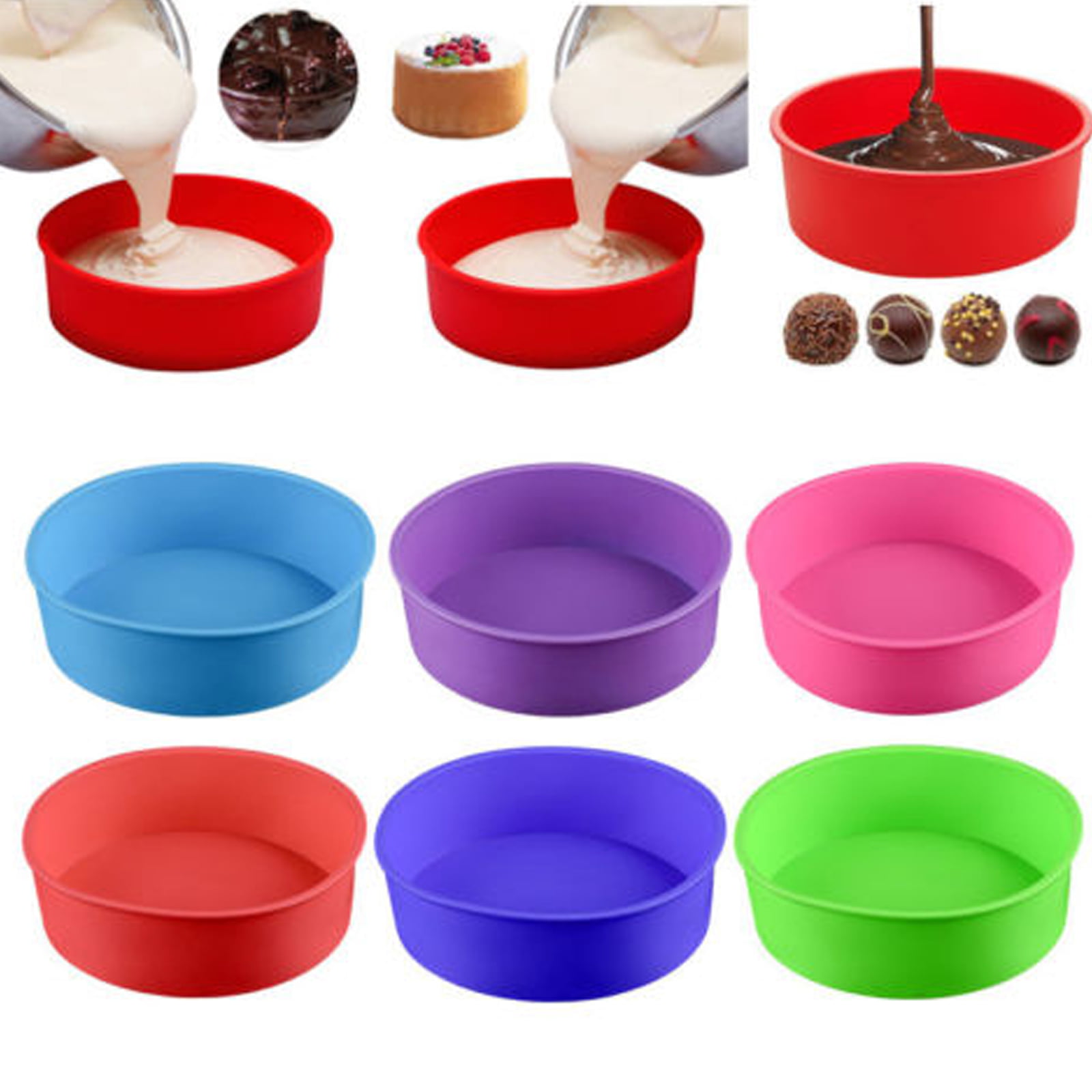 5"inch Silicone Round Cake Pudding Muffin Pizza Pie Pastry Baking Mould Pan Mold 