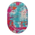 thumbnail image 3 of Unique Loom Azalea Collection Area Rug - Kyushu (5' 3" x 8' Oval Turquoise/Light Blue), 3 of 7