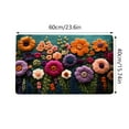 thumbnail image 3 of Floral Velvet Door Mat Luxe Wool Rug For Entryway And Bathroom Durable Dirt -, 3 of 6