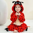 thumbnail image 3 of Eltusu Baby Girls Flannel Jumpsuits, Soft Long Sleeve Cosplay Warm Winter Rompers Red Size 3 Months-5 T, 3 of 6