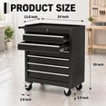 thumbnail image 5 of Memoryfield Rolling Tool Chest, 6 Drawer Tool Storage Cabinet with Locking System, Tool Cart Organizer for Garage Workshop, Black, 5 of 7