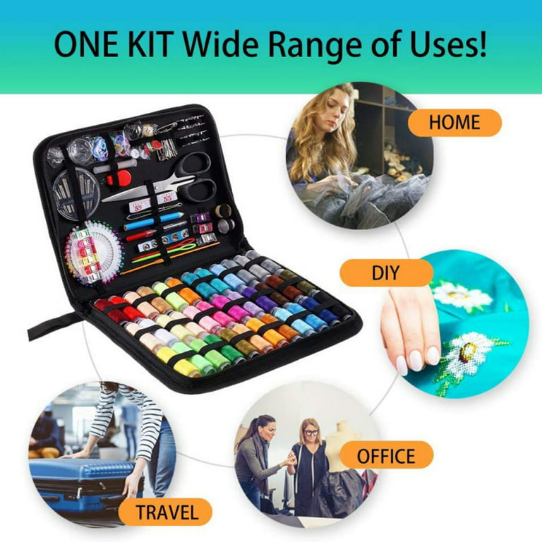 GOANDO Sewing Kit for Adults Needle and Thread Kit for Sewing Upgrade 41 XL  Spools of Thread 206 Pcs Oxford Fabric Case Portable Basic Sewing Repair  Kits for Beginners Traveler Emergency Extra