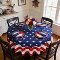 thumbnail image 1 of Aodebiao Patriotic Star Pattern Round Tablecloth Spill-Resistant Wrinkle-Resistant Polyester Fabric for Kitchen Dining Party Decor Independence Day Celebration Picnic Events, 1 of 6