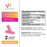vH Essentials Probiotics with Prebiotics and Cranberry Feminine Health Supplement - 60 Capsules