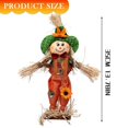 thumbnail image 4 of Clearance Sale | 13.78 Inch Handcrafted Pumpkin Witch Scarecrow Figurine, Rustic Thanksgiving Fall Decor, 4 of 9
