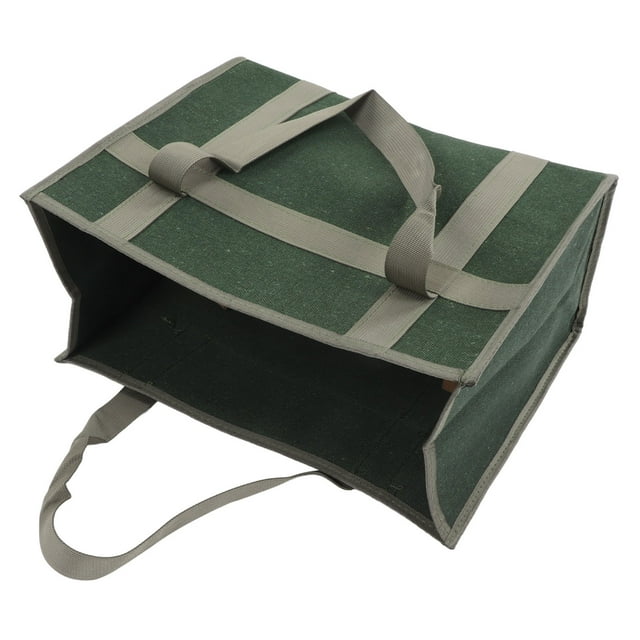 Wide Mouth Tool Bag, Waterproof OD Green Tool Storage Bag, Durable Multi Functional Large Capacity Handbag, Electrician Hardware Tool Organizer Case For Wrench, Plier, Nails