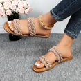 thumbnail image 5 of GJPBGK Women's Braided Flat Slide Sandals Open Toe Summer Sandals for Casual Outfits Rope Braided Summer Sandals for Beach and Vacation Wear, 5 of 7