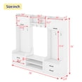 thumbnail image 3 of 4-in-1 Entryway Hall Tree, Multifunctional Entryway Coat Rack Hall Tree With Bench, Shoe Storage, 7 Hooks, 4 Drawers And Open Storage Shelves for Mudroom, Hallway, 3 of 9