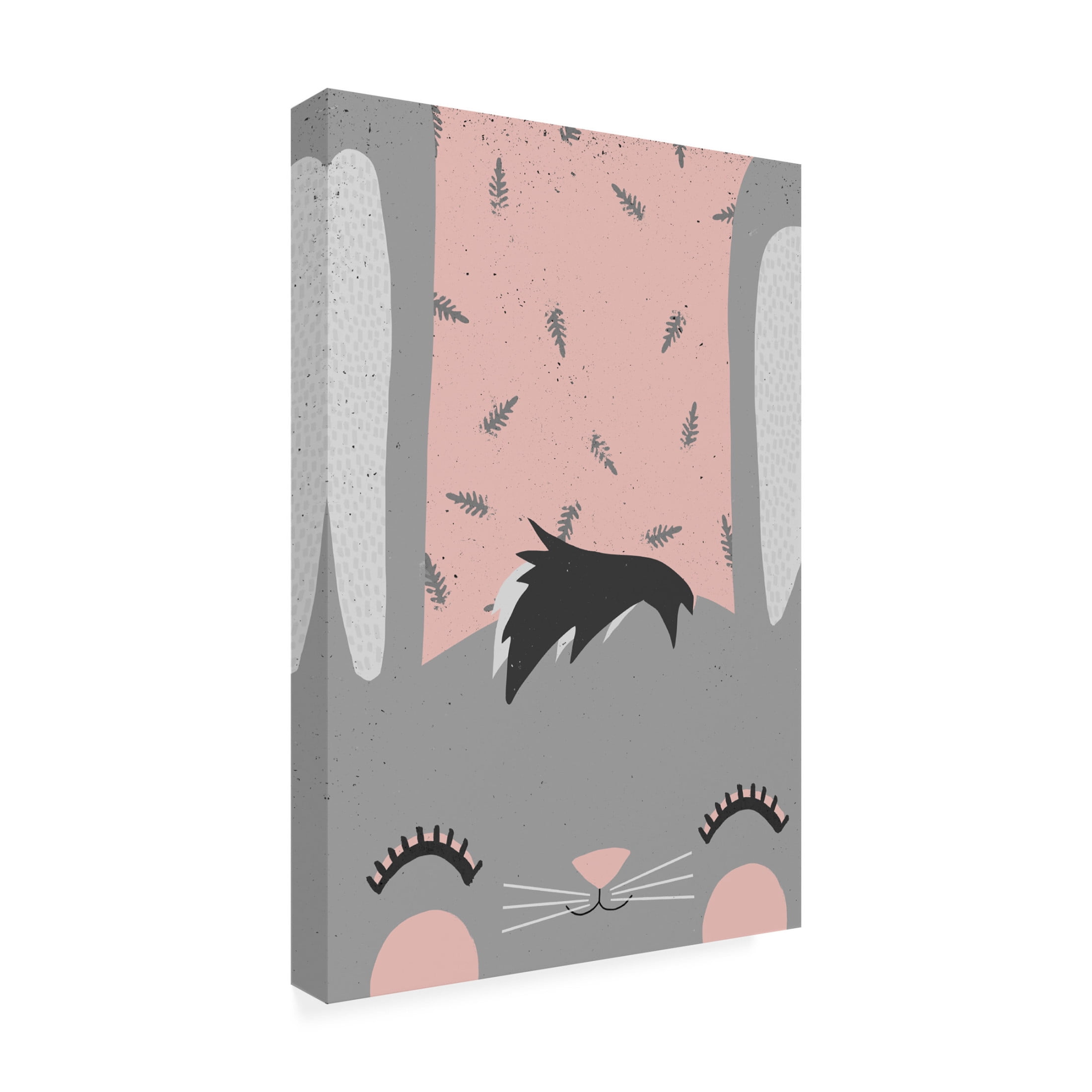 Canvas Wall Art - Treechild 'Little Bunny (pink)' Wall Art for Living Room, Bedroom, or Office D?cor by Trademark Fine Art - 12 x 19 Inches
