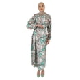 thumbnail image 2 of Ecru - Green - Floral - Crew neck - Unlined - Modest Dress - Refka, 2 of 5