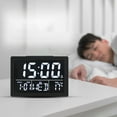 thumbnail image 4 of Gnmfd Digital Alarm Clock Large LED Display with USB Charging Ports, Adjustable Alarm Volume and 6-Level Brightness, 12/24H Time, Snooze Function, Date Day Temperature for Bedroom Desk Office, 4 of 8
