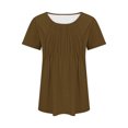 thumbnail image 4 of Womens T-Shirts Sevevn Fashionable Women's Casual Short Sleeved Loose Round Neck Solid Color Top, 4 of 8