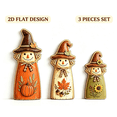 thumbnail image 5 of Fall Decorations Vintage Wooden Scarecrow Set 2D Planar Decoration for Wall Porch Desktop Yard Garden Thanksgiving Halloween Indoor Home Decor(3Pcs), 5 of 6