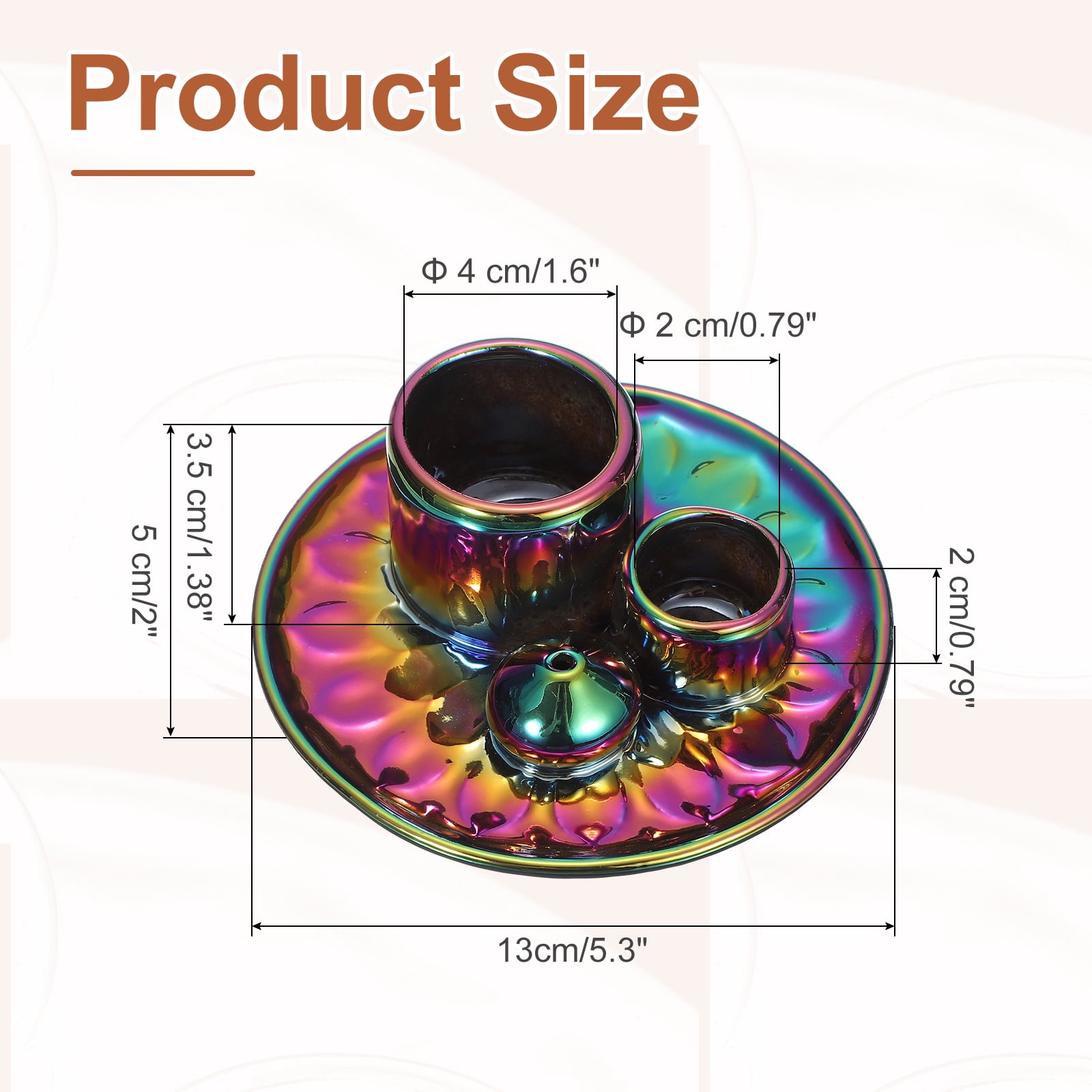 Uxcell Modern Incense Burner, 4 in 1 Ceramic Holder for Meditation, Colorful