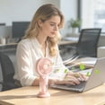 thumbnail image 4 of MMJ Portable Fan Handheld Misting Mini Rechargeable Spray Cooler Detachable Base USB Quiet Motor 6.38x3.03x2.60in Travel Outdoor Desk Summer, 4 of 7