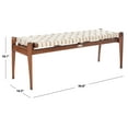 thumbnail image 3 of SAFAVIEH Couture Dilan Solid Leather Contemporary Bench, White/Light Brown, 3 of 11