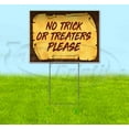 thumbnail image 1 of No Trick Or Treaters Please Scroll (18" X 24") Yard Sign, Includes Metal Step Stake, 1 of 6