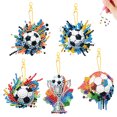 thumbnail image 1 of Llavero Diamond Art Con Taladro 5 Uds. Acrílico Fútbol Doble Cara, 1 of 9