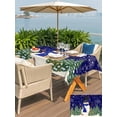 thumbnail image 4 of Outdoor Tablecloth with Umbrella Hole and Zipper, Navy Blue Snowman Christmas Rectangle Table Cloth 54x80 Inch Waterproof Tablecloth, Xmas Tree Snowflake Abstract Picnic Table Cover for Patio Camping, 4 of 7
