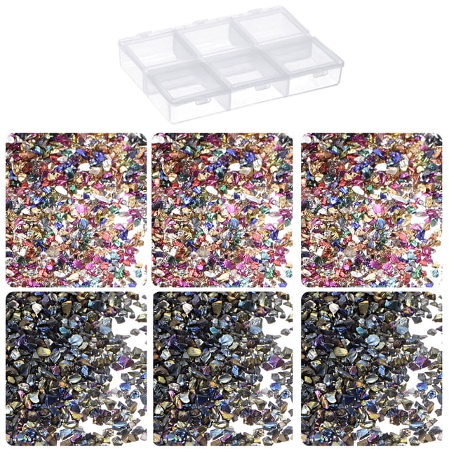 Unique Bargains 33g Crushed Glass Chips 2 Colors 1-3mm, Colorful Color Series