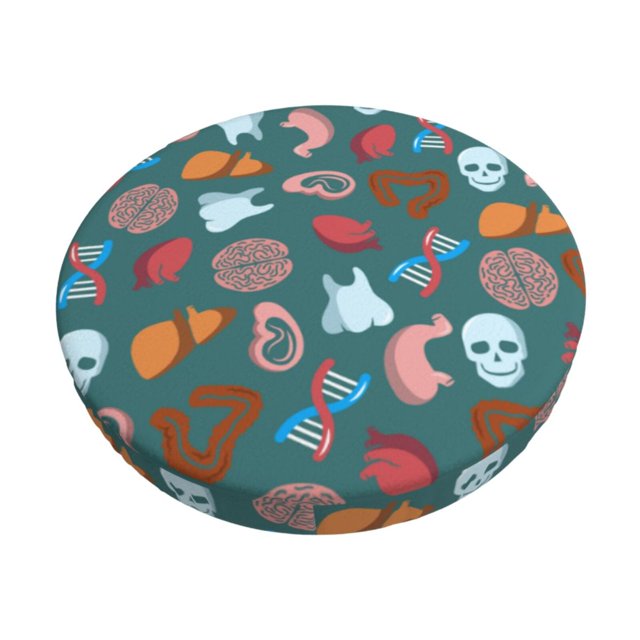 Balery cute Skull organ Fundas de asiento para taburete de bar redondo de tela de terciopelo ajustables que protegen de arañazos y manchas para sillas de 14 a 17 pulgadas.-12 inch