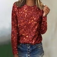 thumbnail image 2 of XuJwPNcy Women Sequin Top Crew Neck Long Sleeve Shiny Shirt Sparkly Glitter Party Tops Blouse for Party Club, 2 of 4