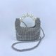 thumbnail image 1 of Xiao Hua Bolso de hombro tejido para mujer, bolso de mano y neceser, elegante bolso de playa de verano, 14 x 11 x 15 cm (plateado)., 1 of 5