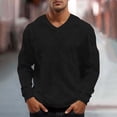 thumbnail image 2 of Mens Long Sleeve Waffle Office Thermal Pullover V Neck Breathable Textured Knit T-Shirt, Regular Fit Soft Stretch Tee Solid Color Fashion Casual TShirts for Travel, Big & Tall, 2 of 9