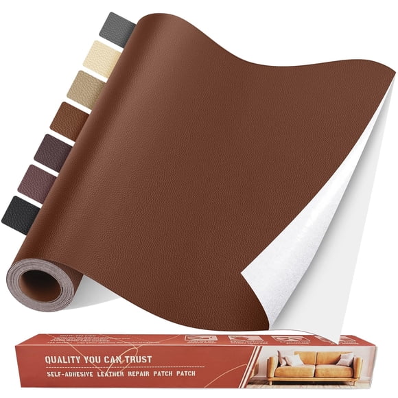Kit de parches de reparación de piel Yikda, 80 cm x 40 cm, para muebles, color marrón