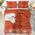 thumbnail image 3 of RYNGHIPY Rust Tufted Comforter Set Queen Size 3Pcs Burnt Orange Boho Farmhouse Style Quilt Set Geometric Lightweight Microfiber Bedding Sets with 1 Comforter, 2 Pillowcases (Queen, Burnt Orange), 3 of 8