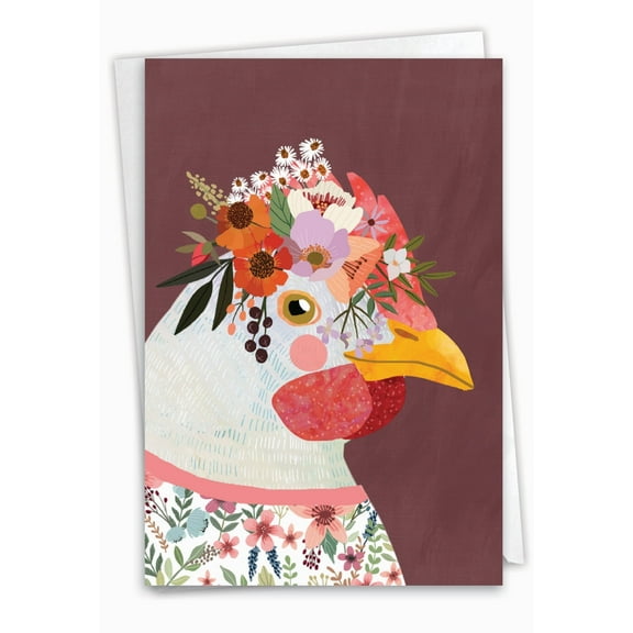 NobleWorks Birthday Greeting Card with 5 x 7 Inch Envelope (1 Card) Bday Farm Animals C2812EBDG