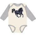 thumbnail image 3 of Inktastic Beautiful Galloping Black Horse Boys or Girls Long Sleeve Baby Bodysuit, 3 of 5