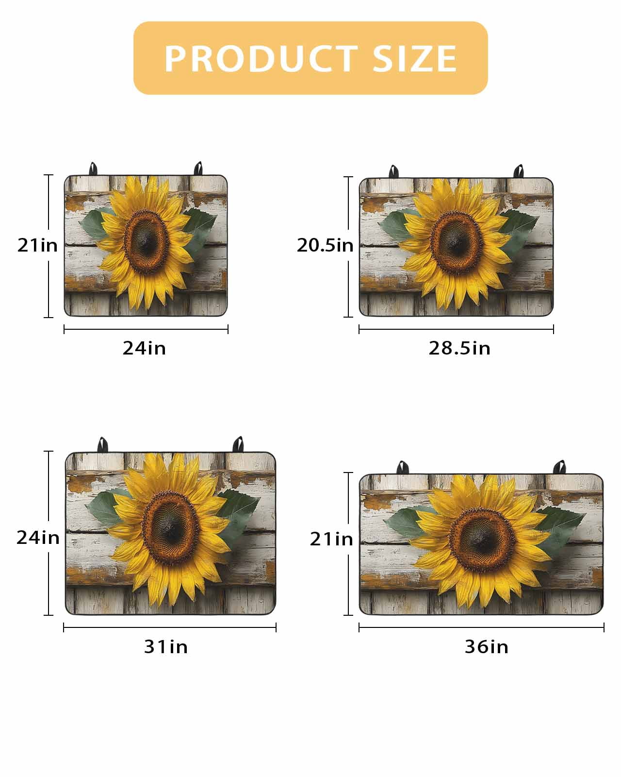 nqOlkjepod Large Induction Cooktop Protector Mat 24"x21", Vintage Sunflower Stove Top Covers for Electric Stove, Farmhouse Retro Wooden Floral Stove Burner Cover Mats, Glass Top Stove Cover