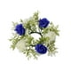 thumbnail image 5 of Anillo de vela con flores artificiales, anillo de guirnalda de velas con hojas , corona de anillo de vela, corona de velas Azul, 5 of 9