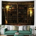 thumbnail image 3 of SAYFUT Library Bookshelf Tapestry Wall Hanging Study Room Picture Art Print Tapestry Retro Bookshelf Wall Art Bohemian Hippie Wall Tapestries for Bedroom College Dorm Decor-180 x 230 cm, 3 of 5