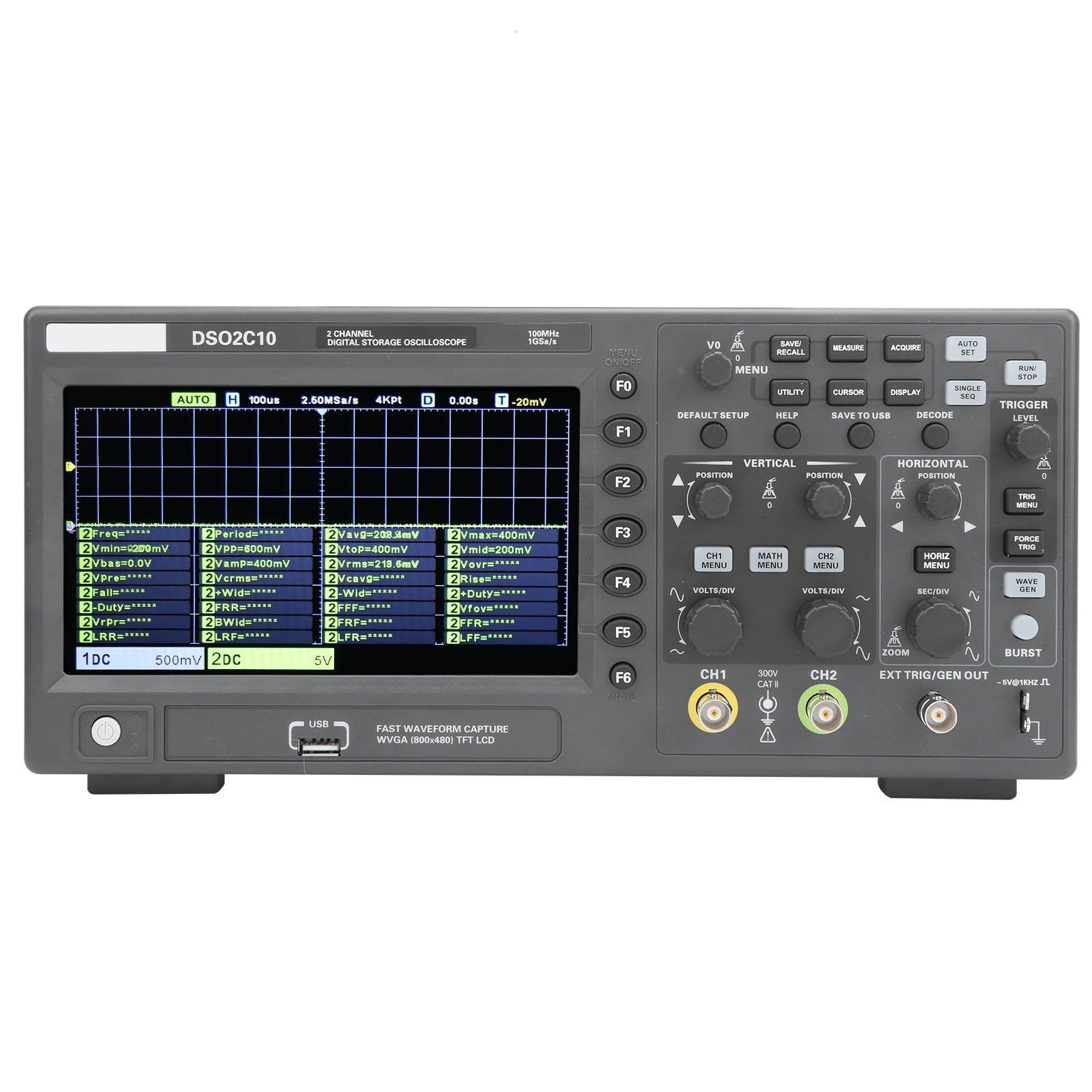 Storage Oscilloscope DSO2C10 Digital Storage Oscilloscope 100MHz 2CH